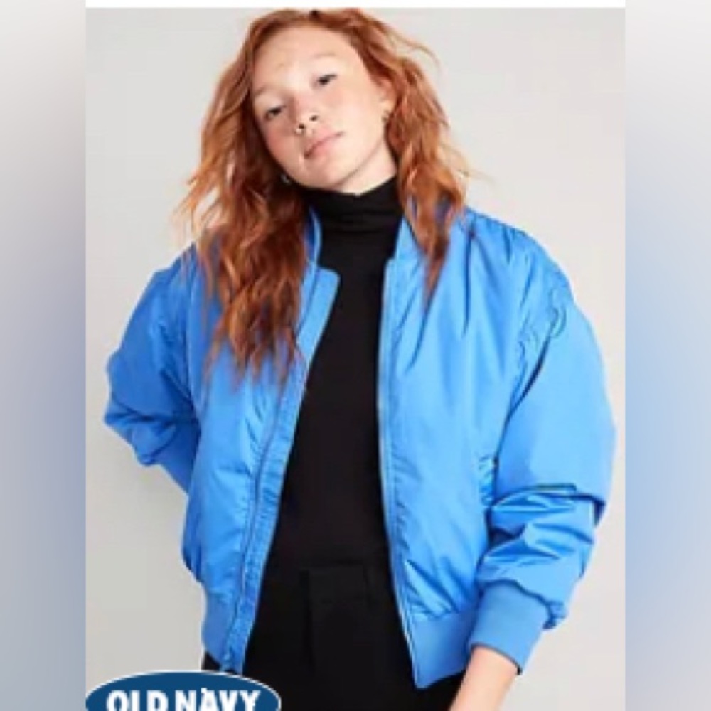 NWOT Old Navy periwinkle cropped bomber jacket